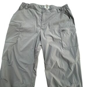 LL Bean Vista Trekking Pants Womens XL Petite Gray Cargo Hiking 293459